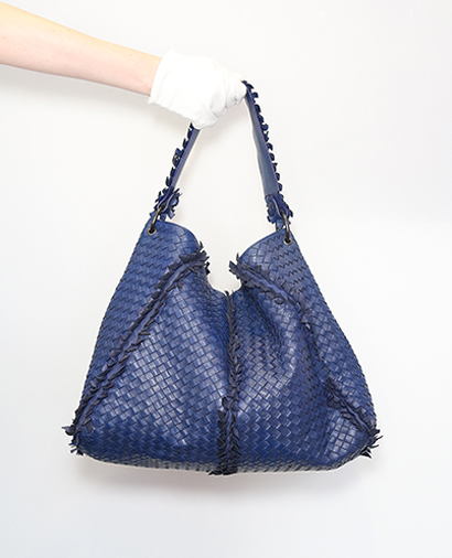 Fringe Detail Hobo, &pound;470, Handbags, Blue, Front view